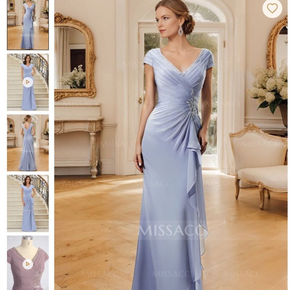 Mother of the bride dress size 18w light blue formal gown